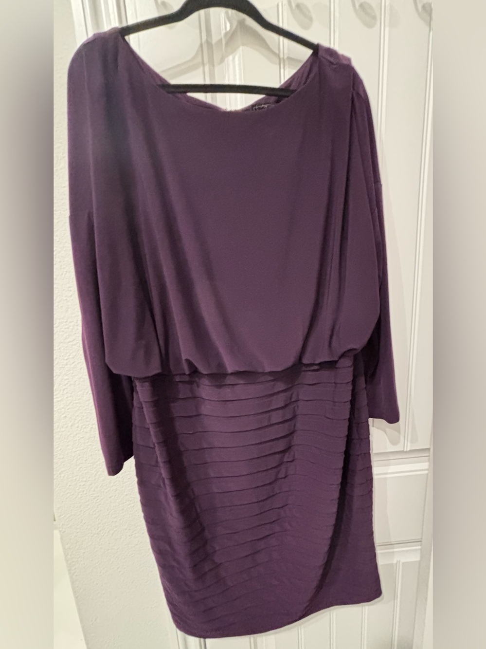 dressbarn Purple Blouson Sheath Dress